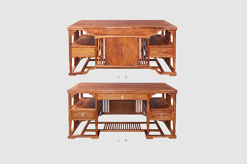 北仑中式家居装饰书房桌椅组合家具效果图